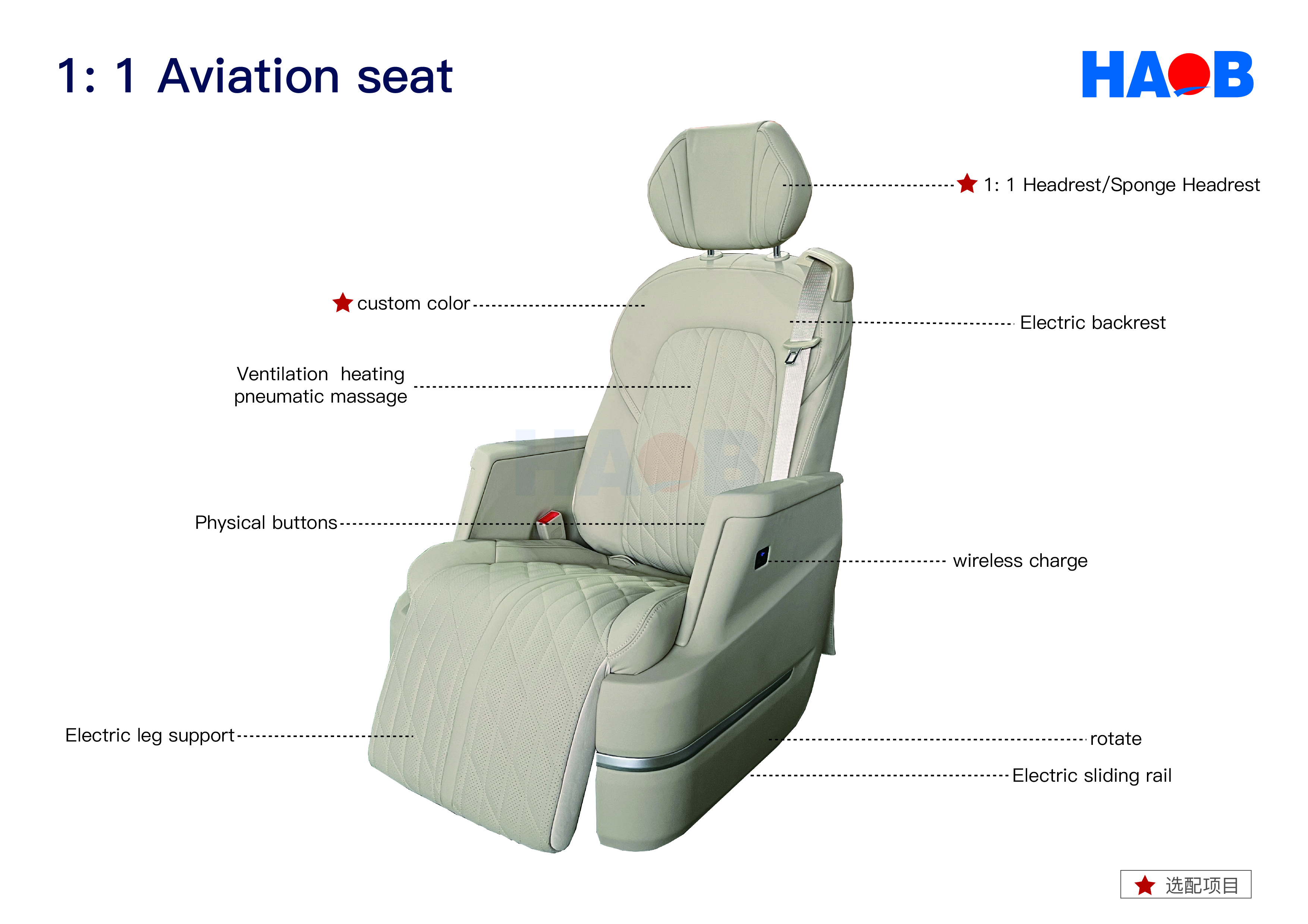 1: 1 مقعد الطائرات الأصلي 
